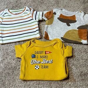 3 newborn Carters onesies